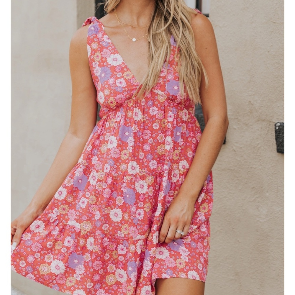 Magnolia Boutique Tie Strap Floral Dress